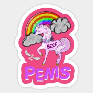 Unicorns, Rainbows & Penis! Sticker